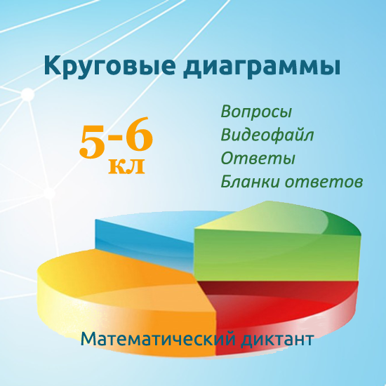 Математический диктант для урока математики в 5-6 классах по теме "Круговые диаграммы"