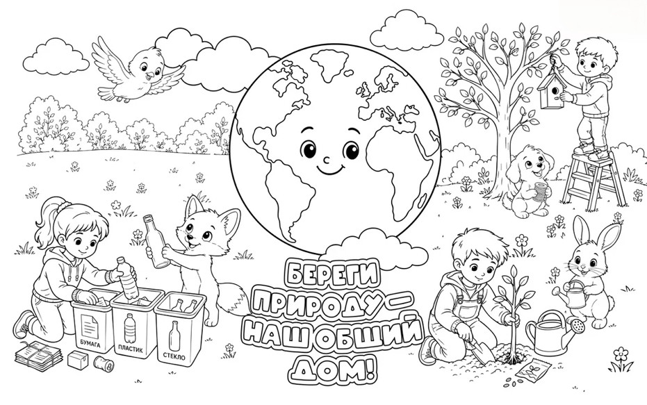 🍀Раскраска ко Всемирному дню окружающей среды