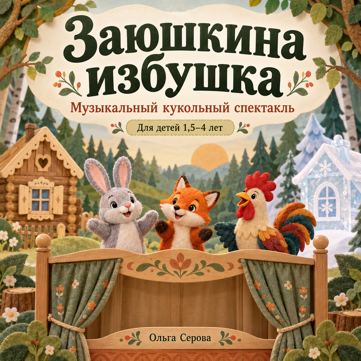 Кукольный спектакль для детей "Заюшкина избушка" в авторской обработке