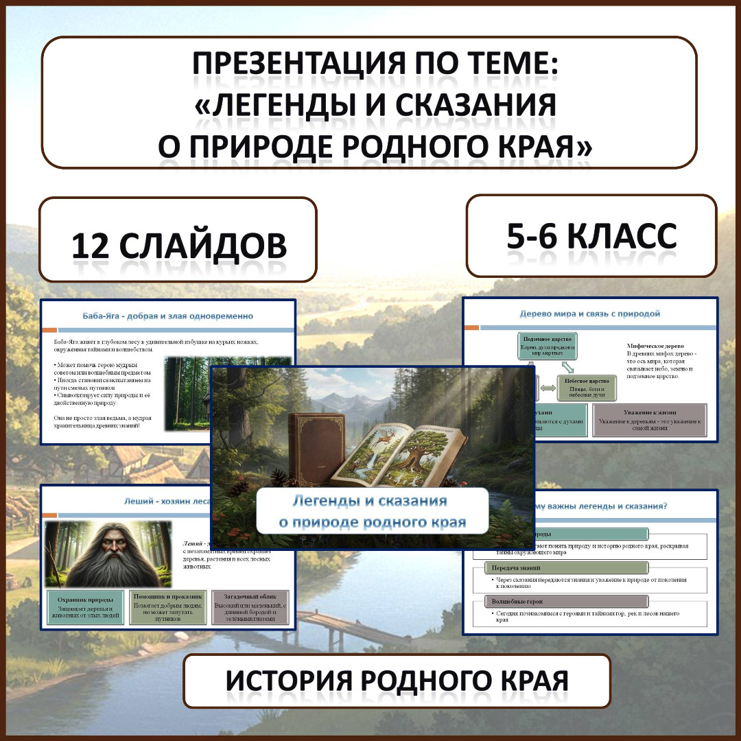 Презентация по истории Родного края по теме: «Легенды и сказания о природе родного края»