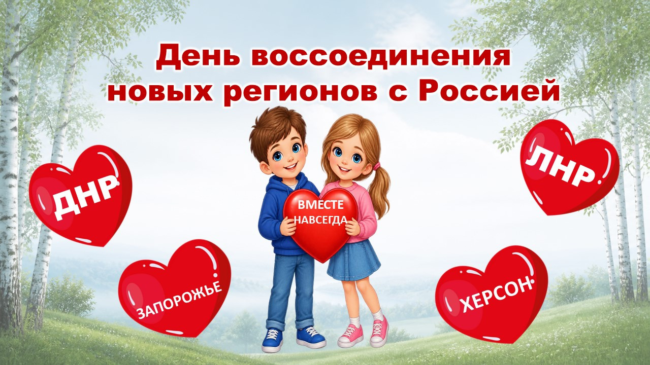 Презентация "День воссоединения ДНР, ЛНР, Херсонской и Запорожской областей с Россией" (30 сентября)