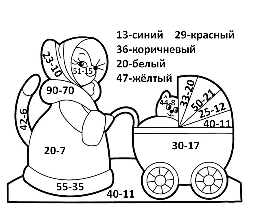 Математические раскраски в пределах 100