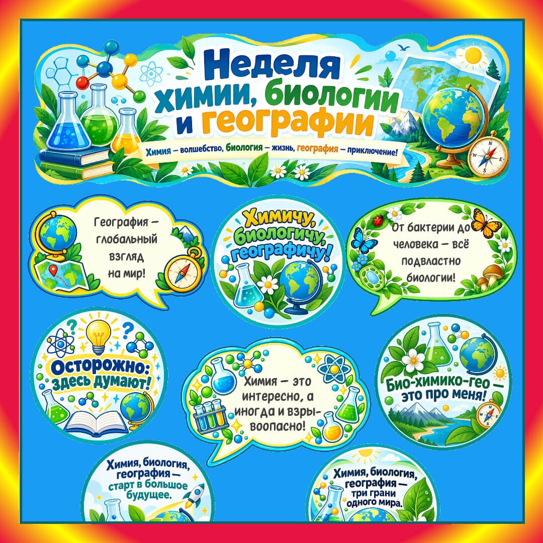 Неделя химии, географии и биологии. Оформление.