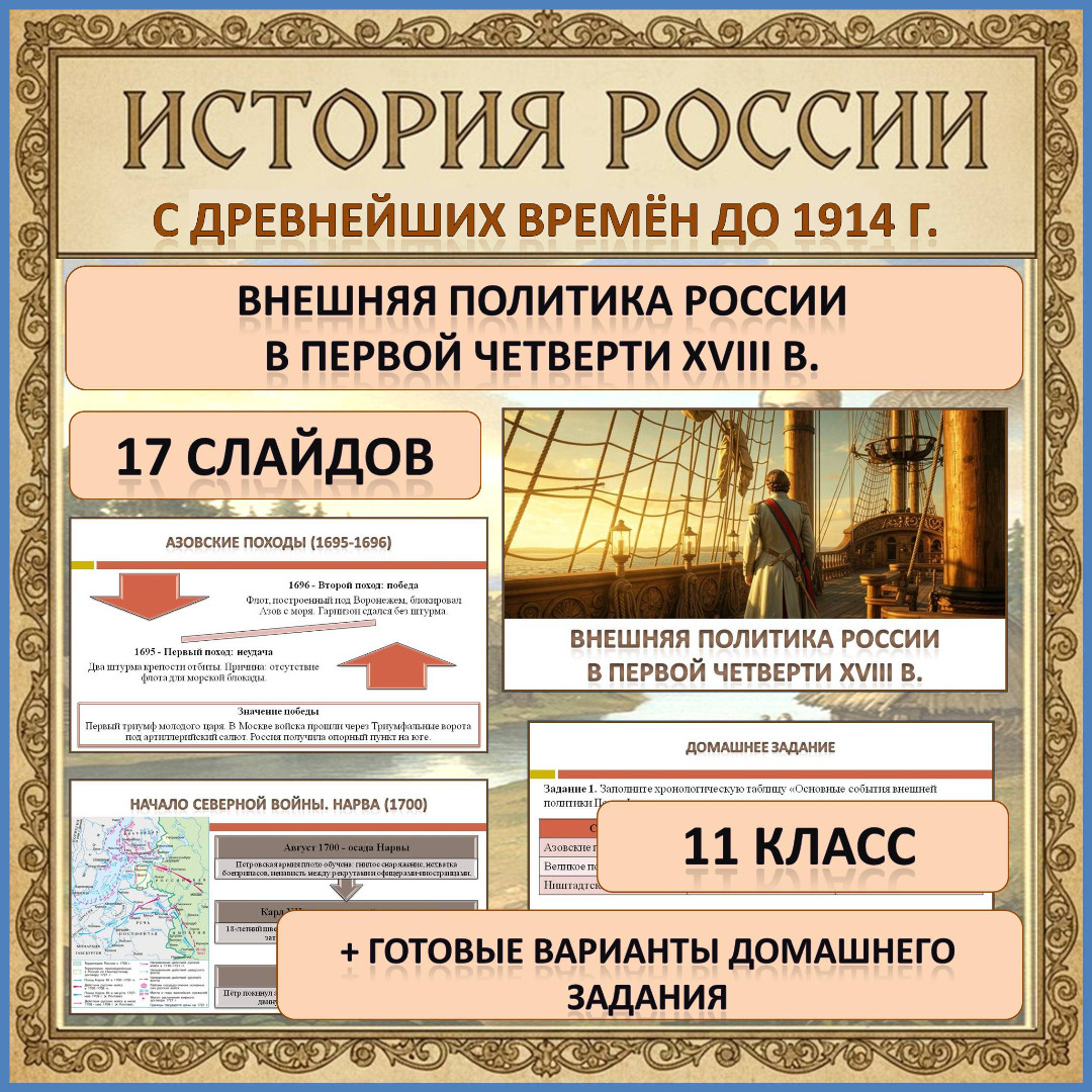 Презентация по теме: «Внешняя политика России в первой четверти XVIII в.»