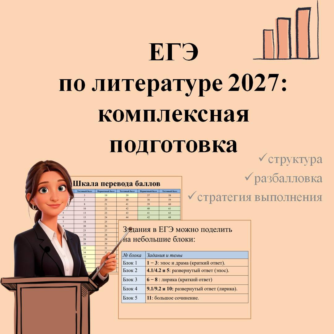 Презентация "ЕГЭ по литературе 2027: комплексная подготовка"