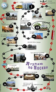 Board Game "Я гуляю по Москве" (for practicing Russian verbs of motion)