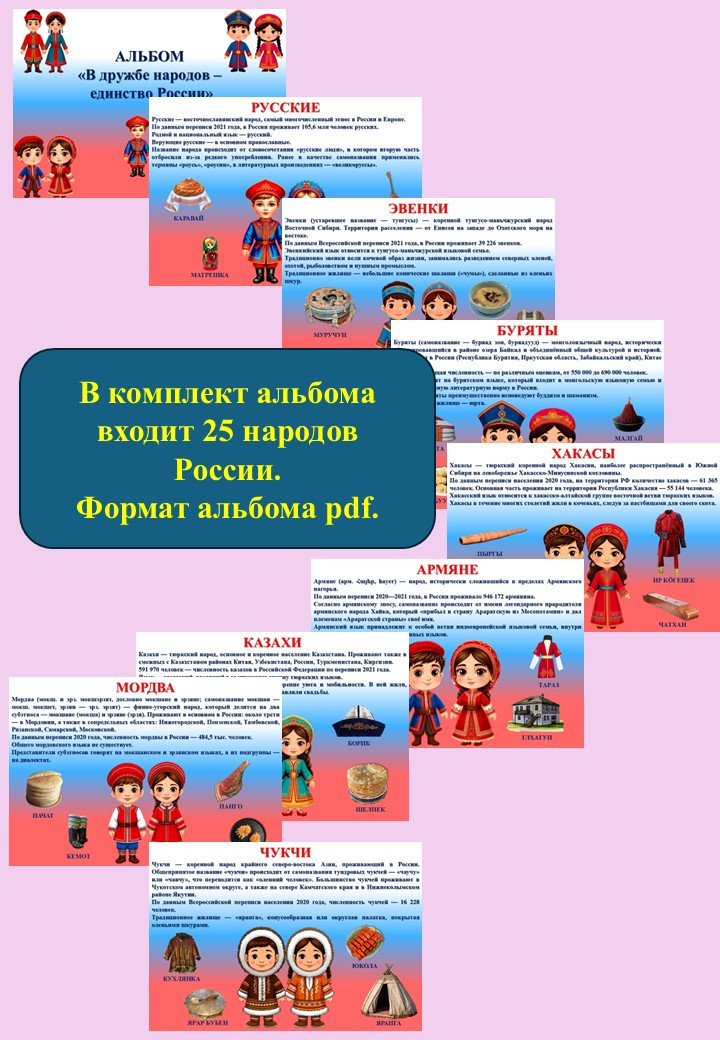 Альбом "В дружбе народов - единство России".