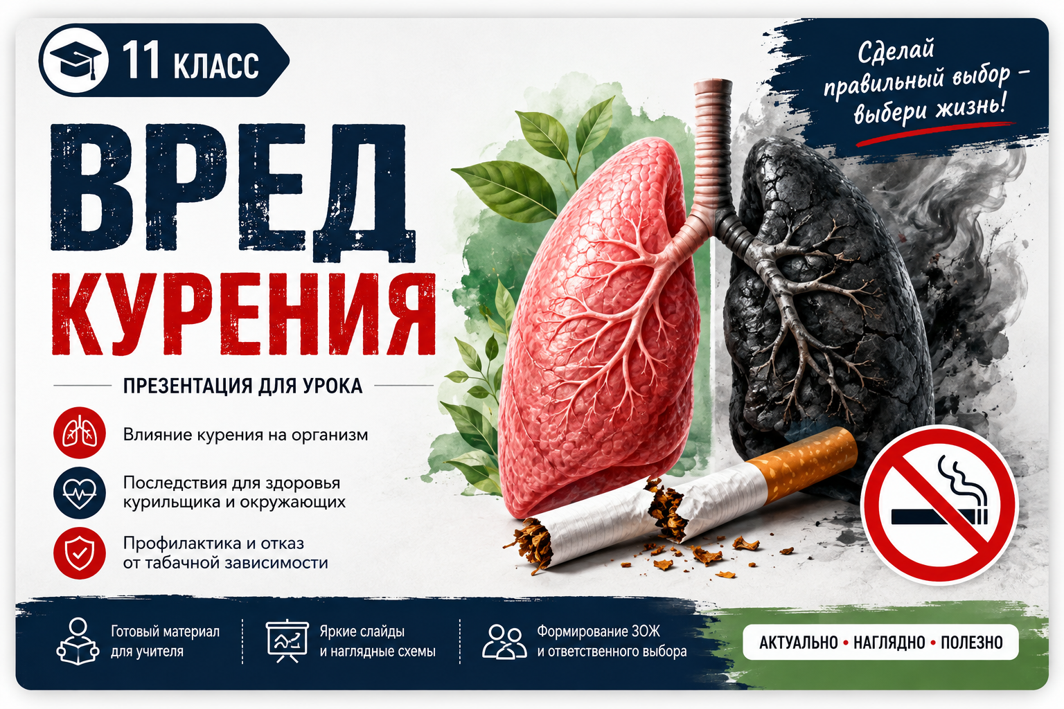 Классный час 10-11 класс «Курение и здоровье: осознанный выбор взрослого человека»