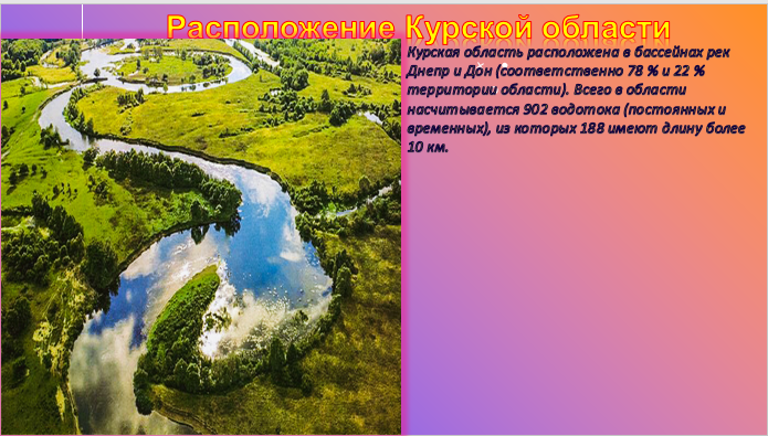 Презентация на тему : Водные ресурсы Курской области