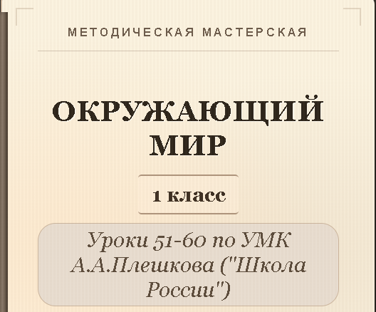 Окружающий мир. 1 класс. Конспекты уроков 51-60