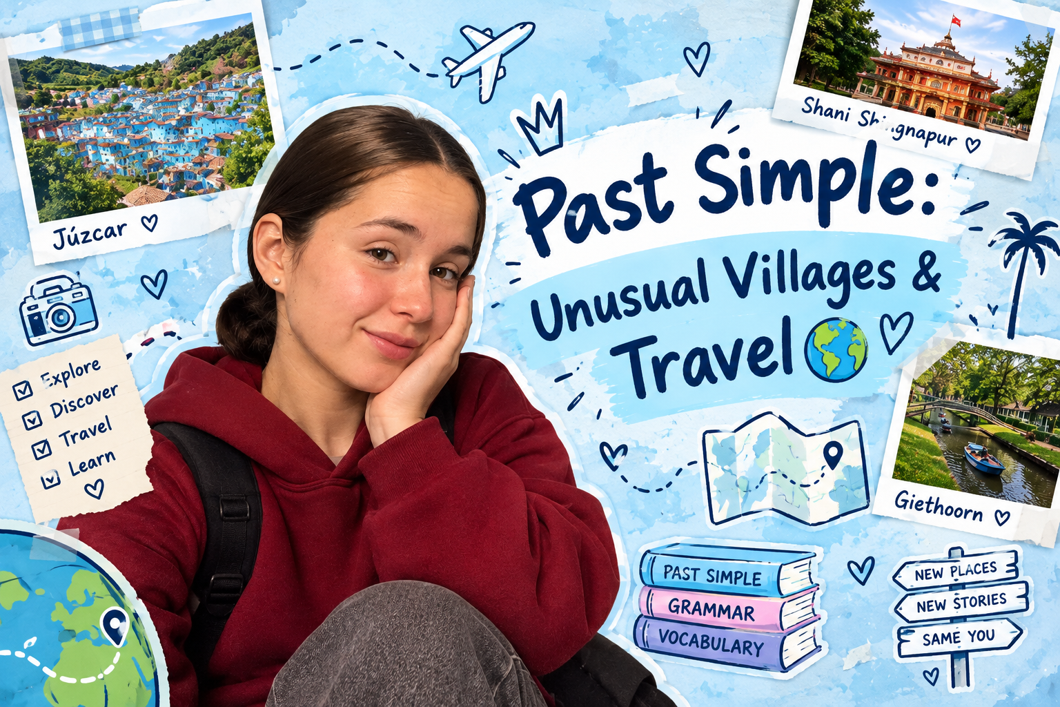 Past Simple: Unusual Villages & Travel 🌍 | Was / Were - рабочие листы по английскому