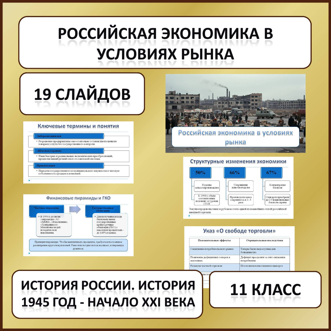 Презентация по теме: «Российская экономика в условиях рынка»
