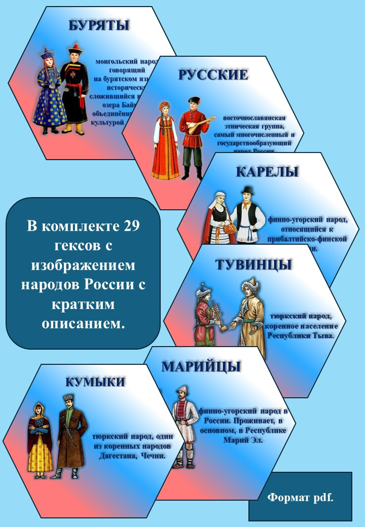 Дидактические гексы "Народы России". (с кратким описанием)