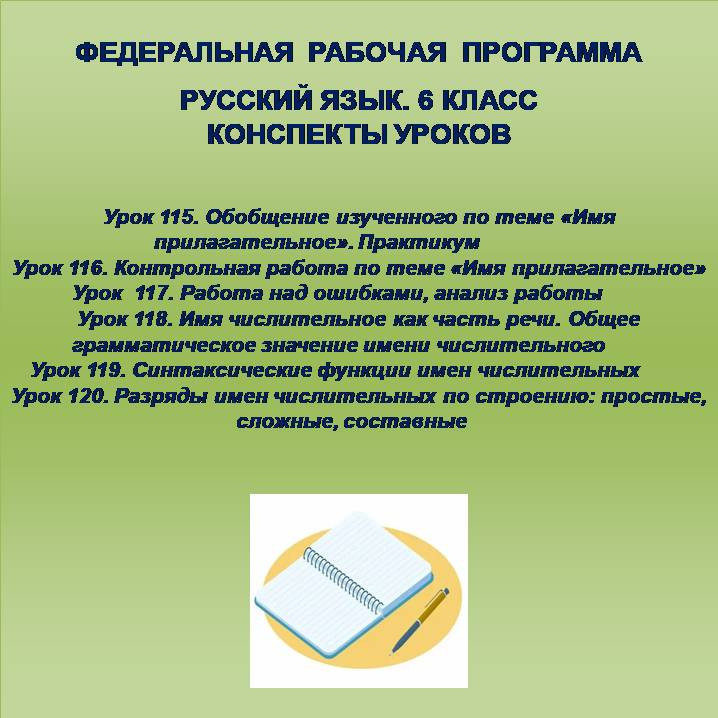 Русский язык 6 класс. Конспекты уроков 115-120