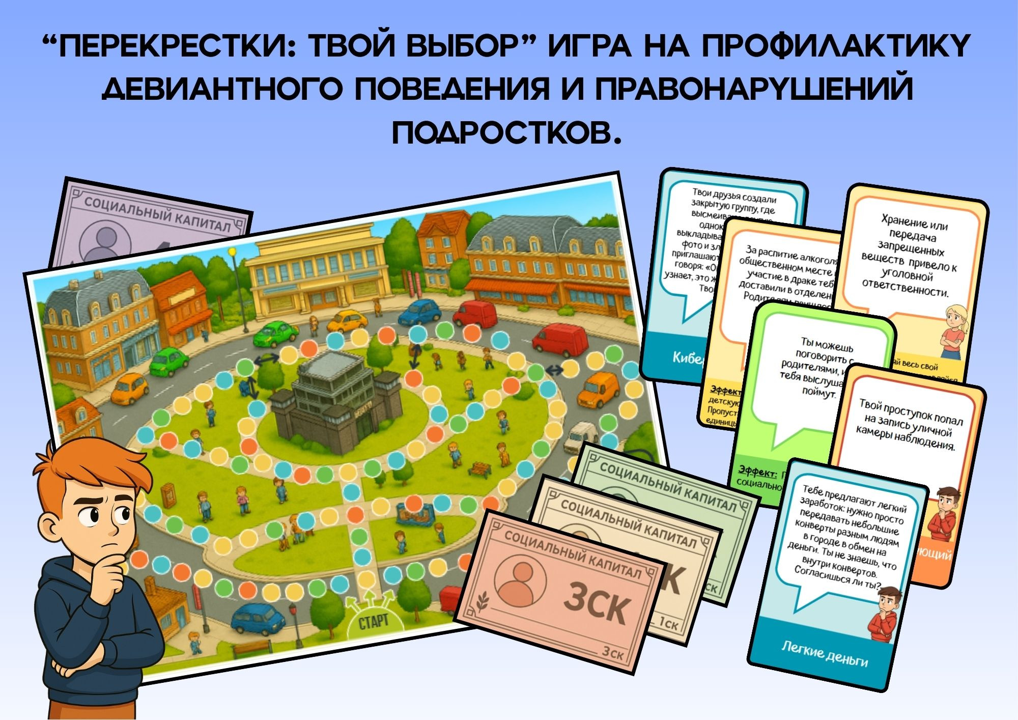 «Перекрестки: твой выбор» настольная психологическая игра-бродилка, направленная на профилактику дев