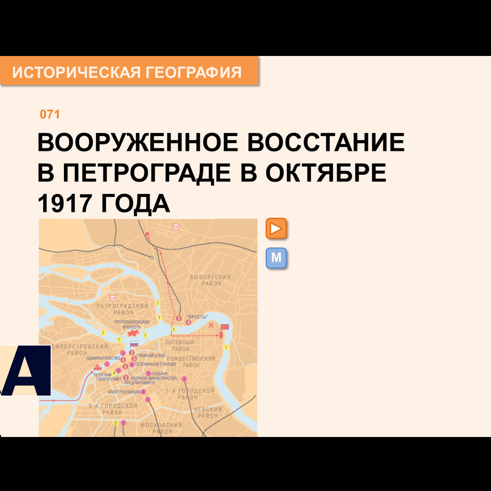 Карта - Вооруженное восстание в Петрограде в октябре 1917 г.
