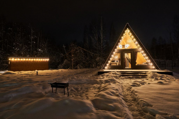 Коттедж a-frame на участке 20 соток 42 м² 1 этаж
