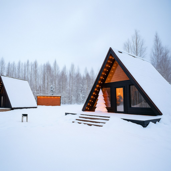 Коттедж a-frame на участке 20 соток 42 м² 1 этаж