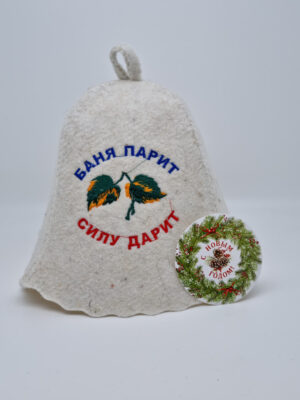 Шапка для бани "Баня парит, силу дарит"
