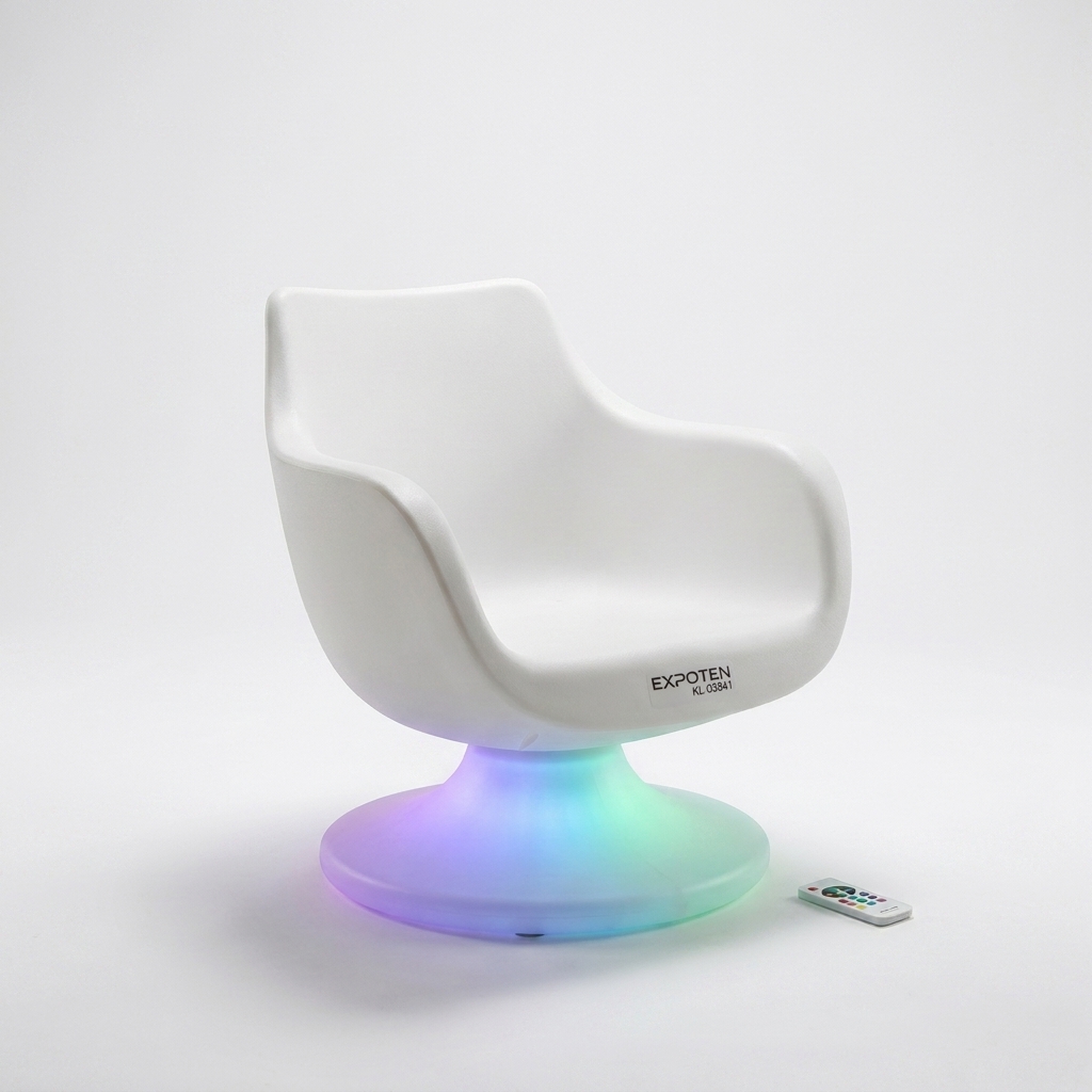 EXPOTEN KL-03841 вращающееся кресло, RGB+W 16 цветов, с пультом, с аккумулятором, зарядка