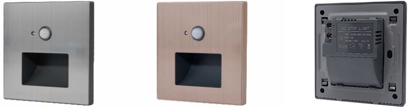 EXPOTEN KL-02356 GS-P08 светильник для ступеней 86×86 мм с датчиком движения