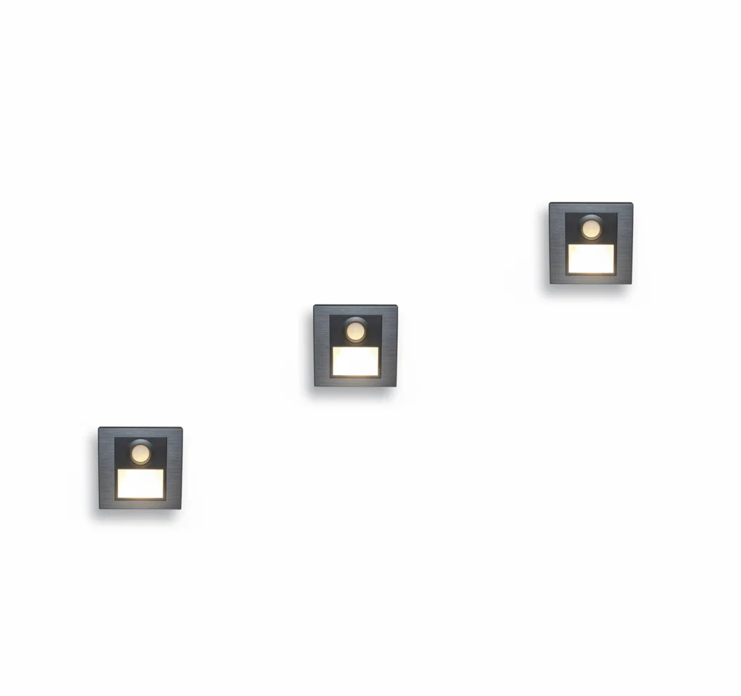 EXPOTEN KL-02396 GS-AL встраиваемый светильник для ступеней 86×86 мм