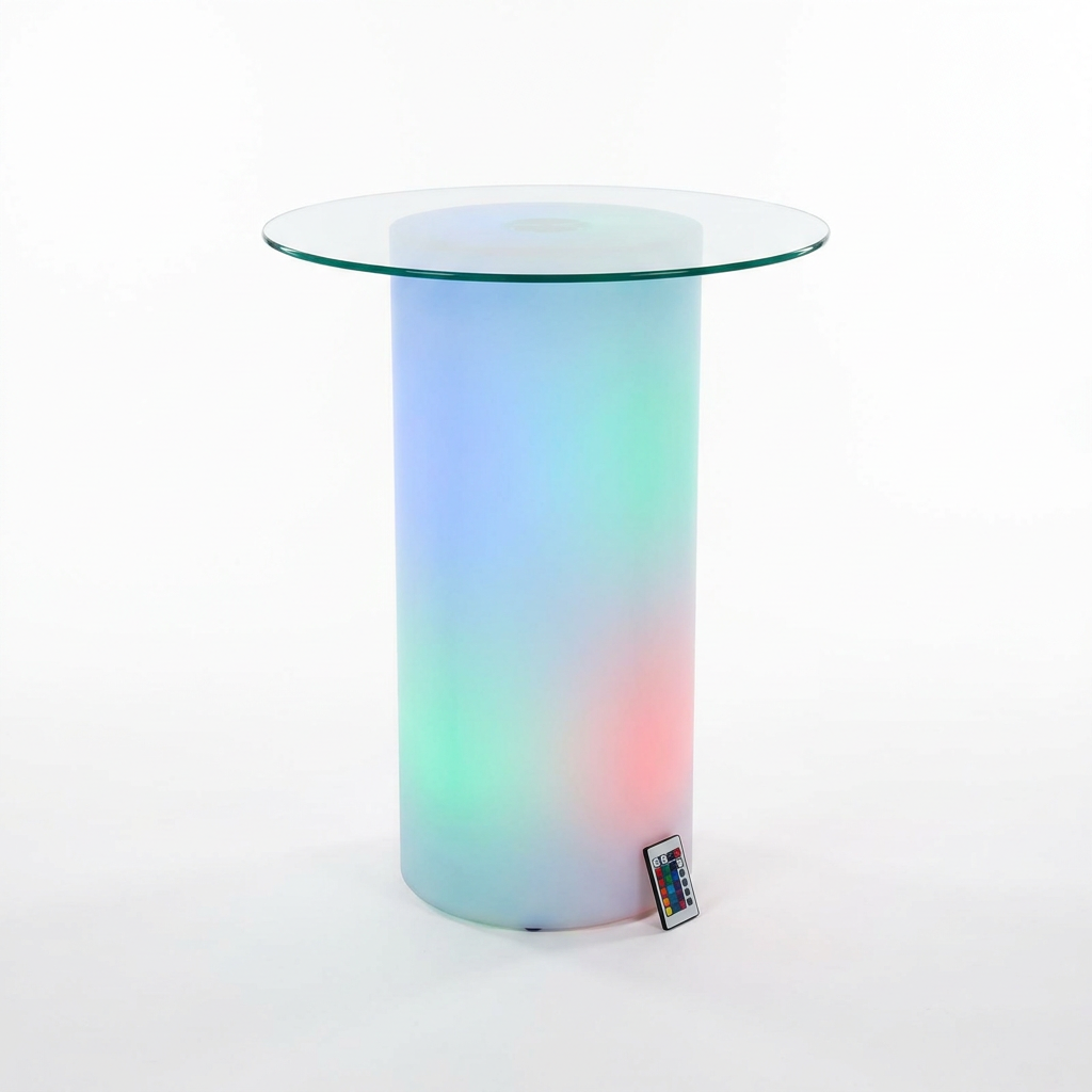 EXPOTEN KL-03655 барный стол, RGB, с пультом, с аккумулятором, стеклянная столешница