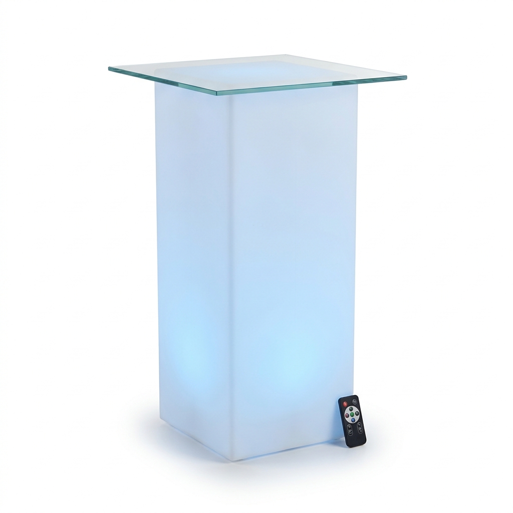 EXPOTEN KL-03673 барный стол со стеклом, RGB, с пультом, с аккумулятором