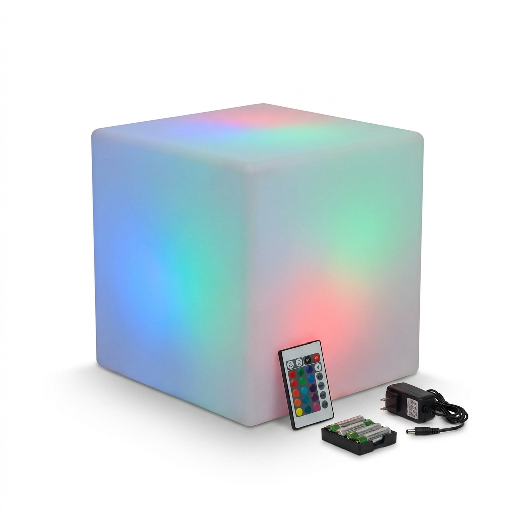 EXPOTEN KL-03681 светодиодный куб RGB, пульт, аккумулятор, зарядка