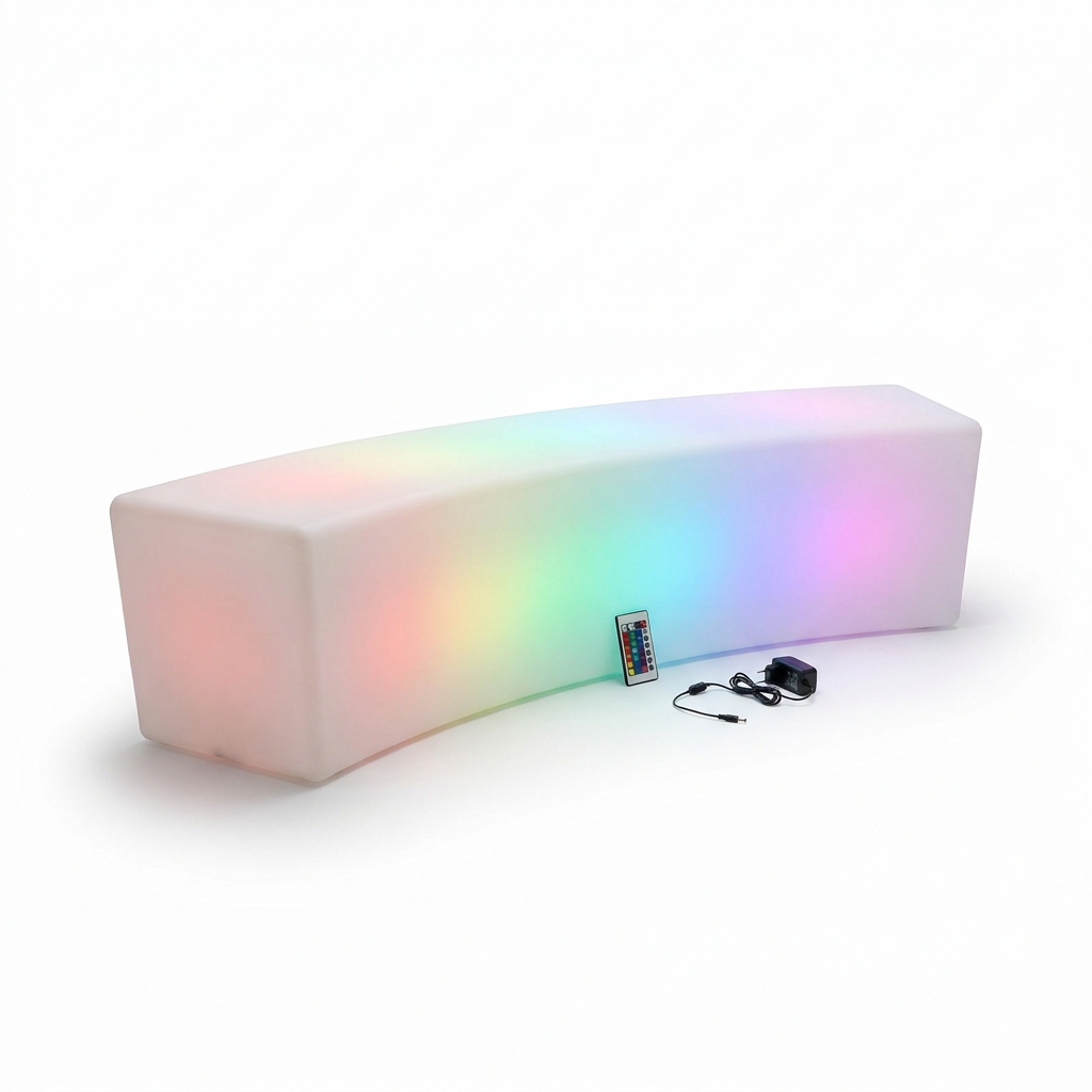 EXPOTEN KL-03722 светодиодная изогнутая скамья RGB+W с пультом