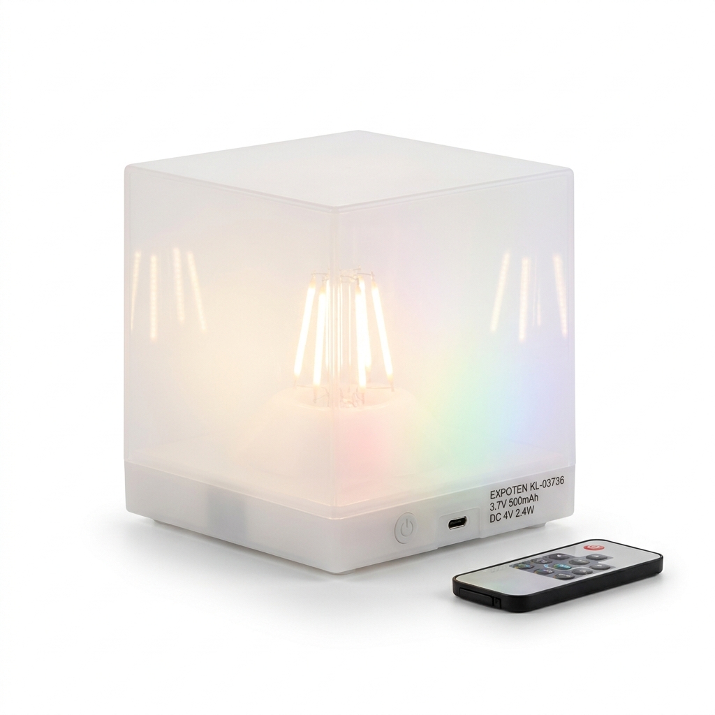 EXPOTEN KL-03745 светодиодная лампа настольная RGB+W пульт USB аккумулятор