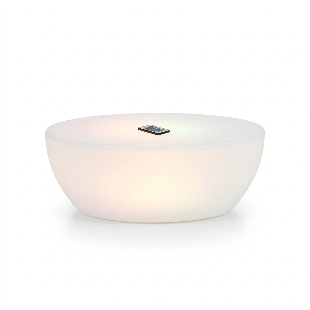 EXPOTEN KL-03752 кофейный столик, RGB+W, с пультом, с аккумулятором, белый