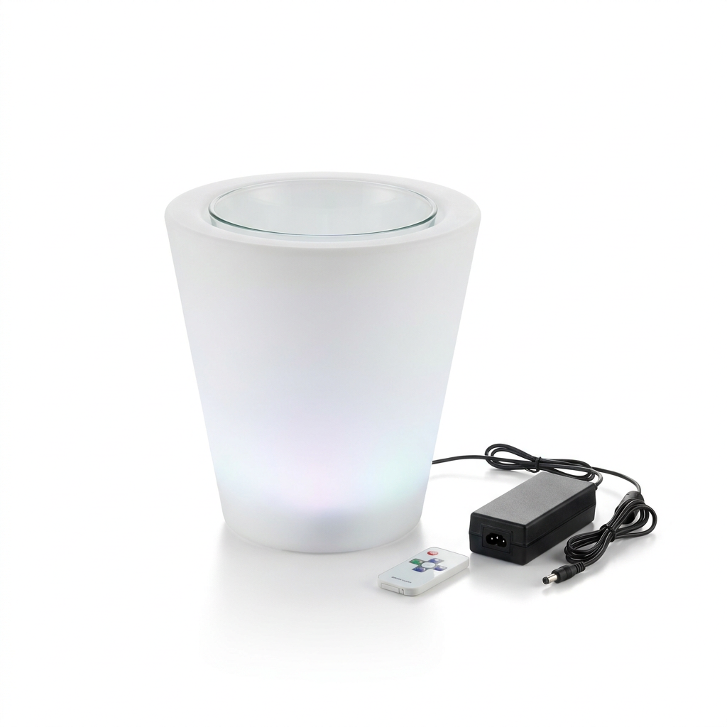 EXPOTEN KL-03762 ведро для вина, RGB, с пультом, без аккумулятора, белый