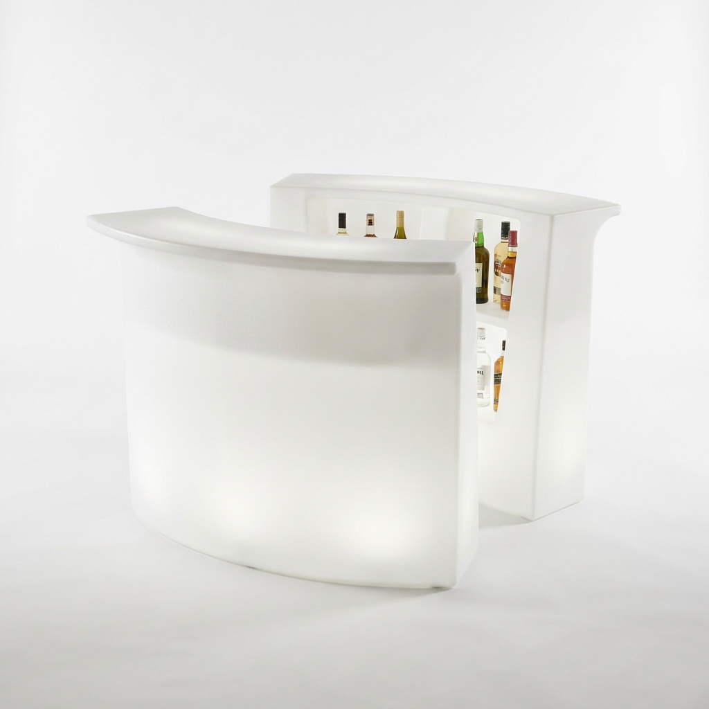 EXPOTEN KL-03763 барная стойка, RGB+W, с пультом, с аккумулятором, белый