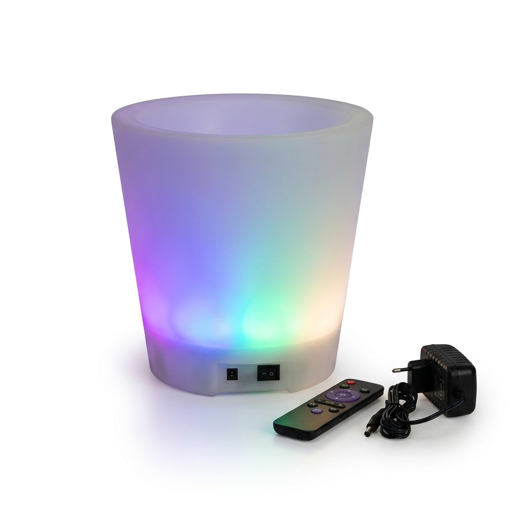 EXPOTEN KL-03797 ведро для льда, RGB 12+12 белых светодиодов, с пультом, аккумулятором