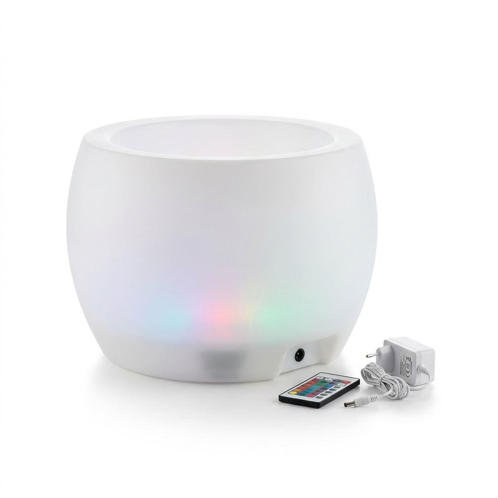 EXPOTEN KL-03798 светодиодное кашпо, RGB 12+12 белых светодиодов, с пультом, аккумулятором