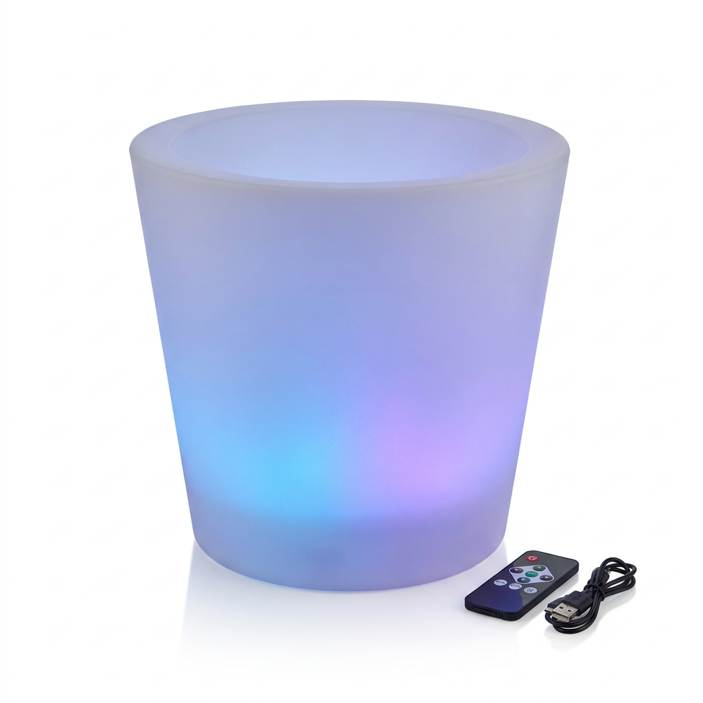 EXPOTEN KL-03807 ведро для льда, RGB 16 цветов, с пультом, с аккумулятором, с USB-зарядкой