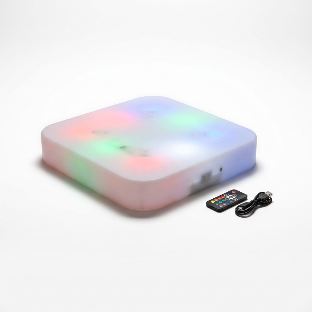 EXPOTEN KL-03813 подставка для бокалов, RGB+W, с пультом, с аккумулятором и зарядкой