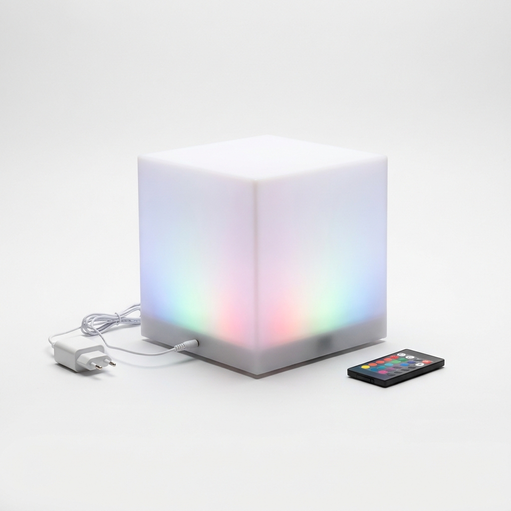 EXPOTEN KL-03831 подставка для экспозиции квадратная, RGB+W (16 цветов), с пультом, с аккумулятором