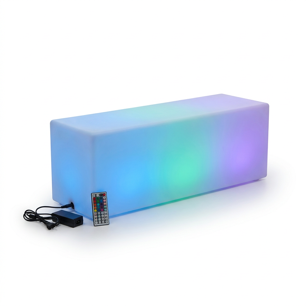 EXPOTEN KL-03852 светодиодная скамья, RGB 16 цветов, с пультом, без аккумулятора, питание от сети