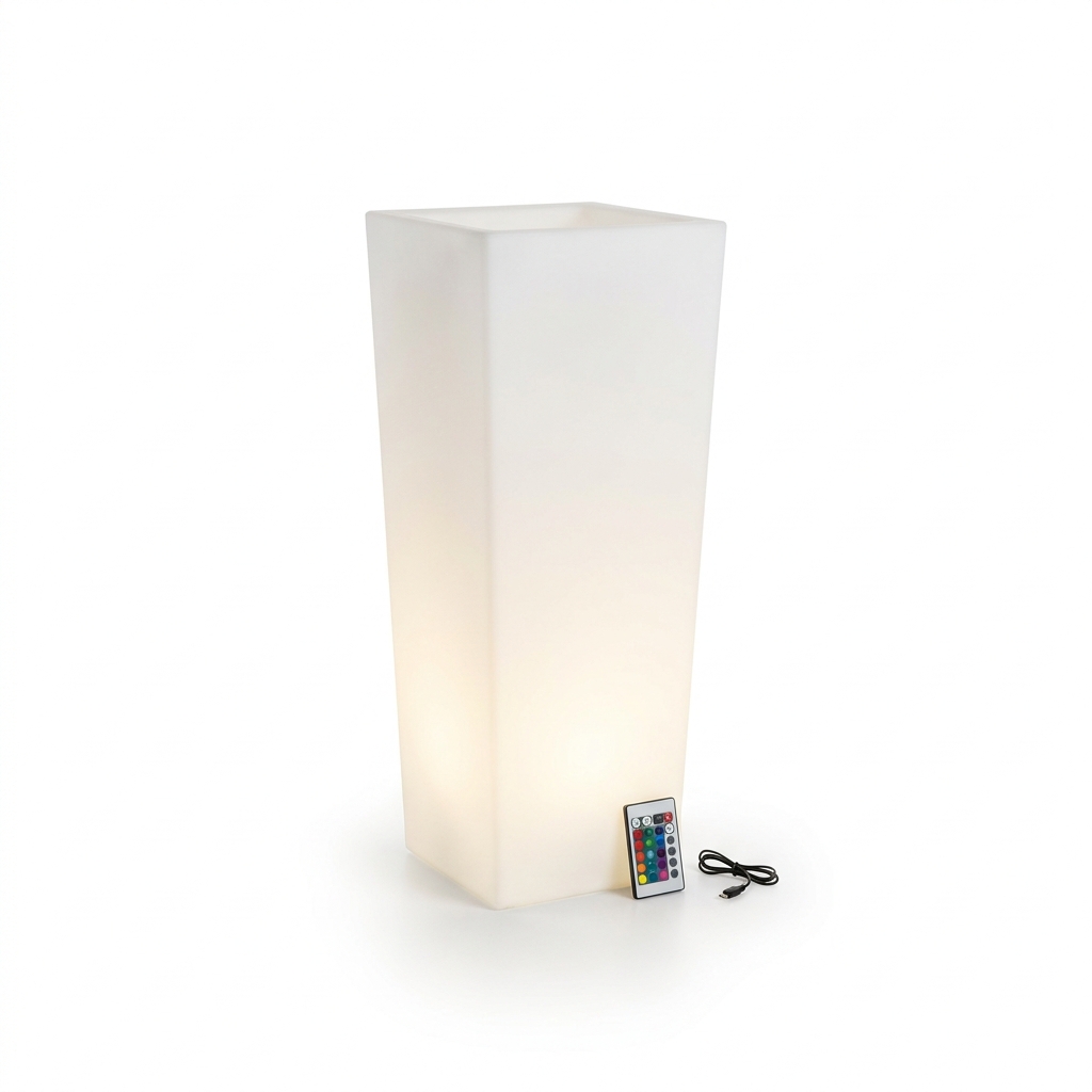 EXPOTEN KL-03880 цветочный горшок, RGB+W, с пультом, аккумулятор, зарядка