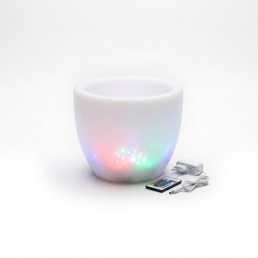 EXPOTEN KL-03882 цветочный горшок, RGB+W, с пультом, аккумулятор, зарядка