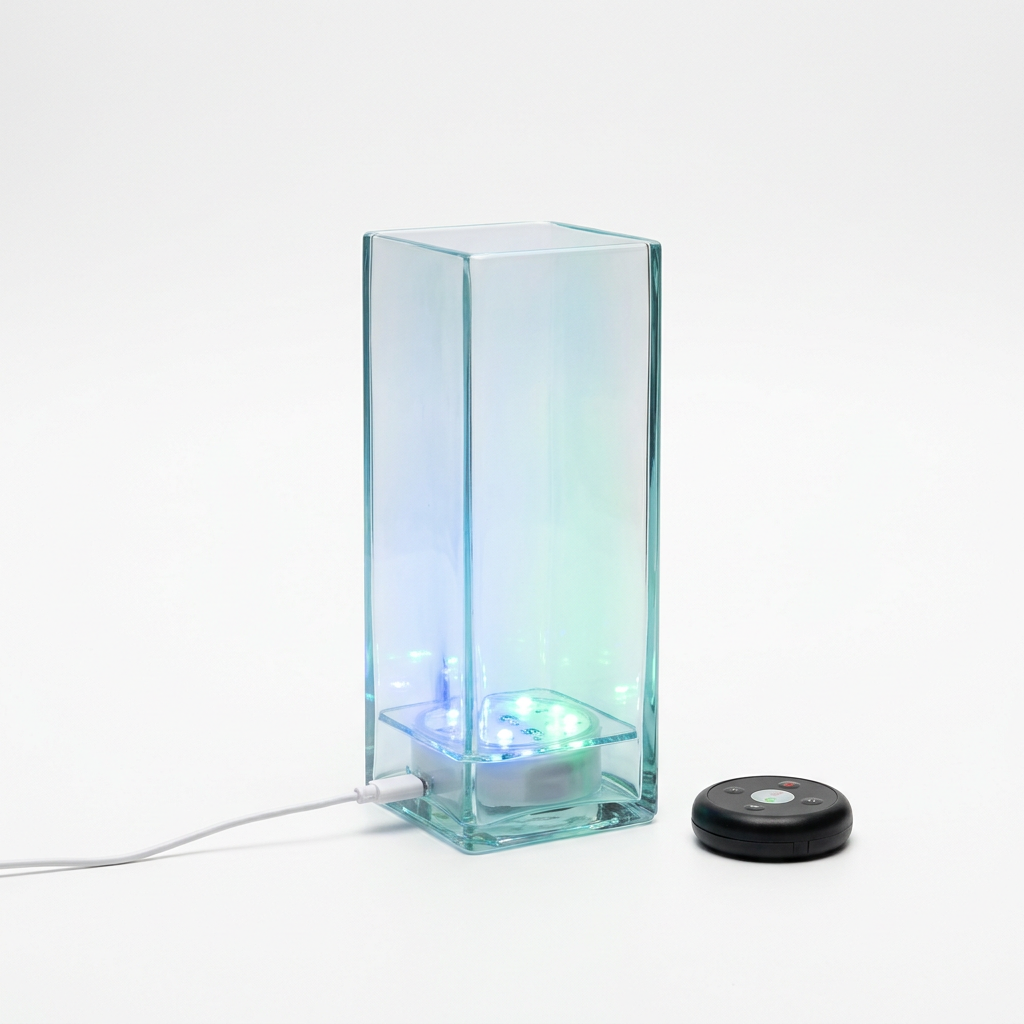 EXPOTEN KL-03899 настольная лампа светодиодная, RGB 16 цветов, с пультом, с аккумулятором, USB, стекло