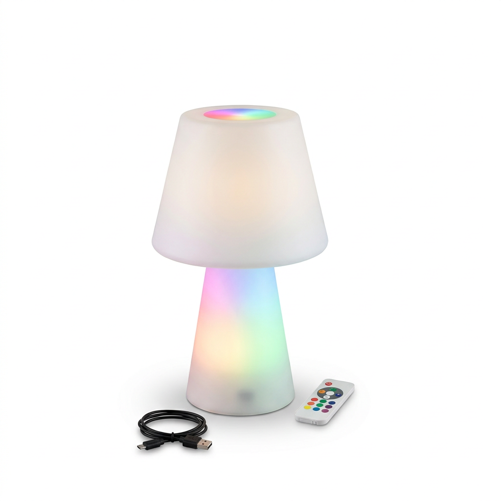 EXPOTEN KL-03905 настольная лампа, RGB+W, с пультом, с аккумулятором 1200 мАч