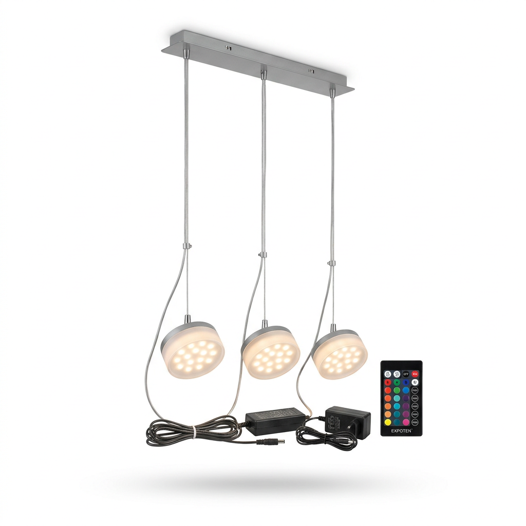 EXPOTEN KL-03938 подвесной светильник, 3 лампы, RGB 16 цветов, с пультом
