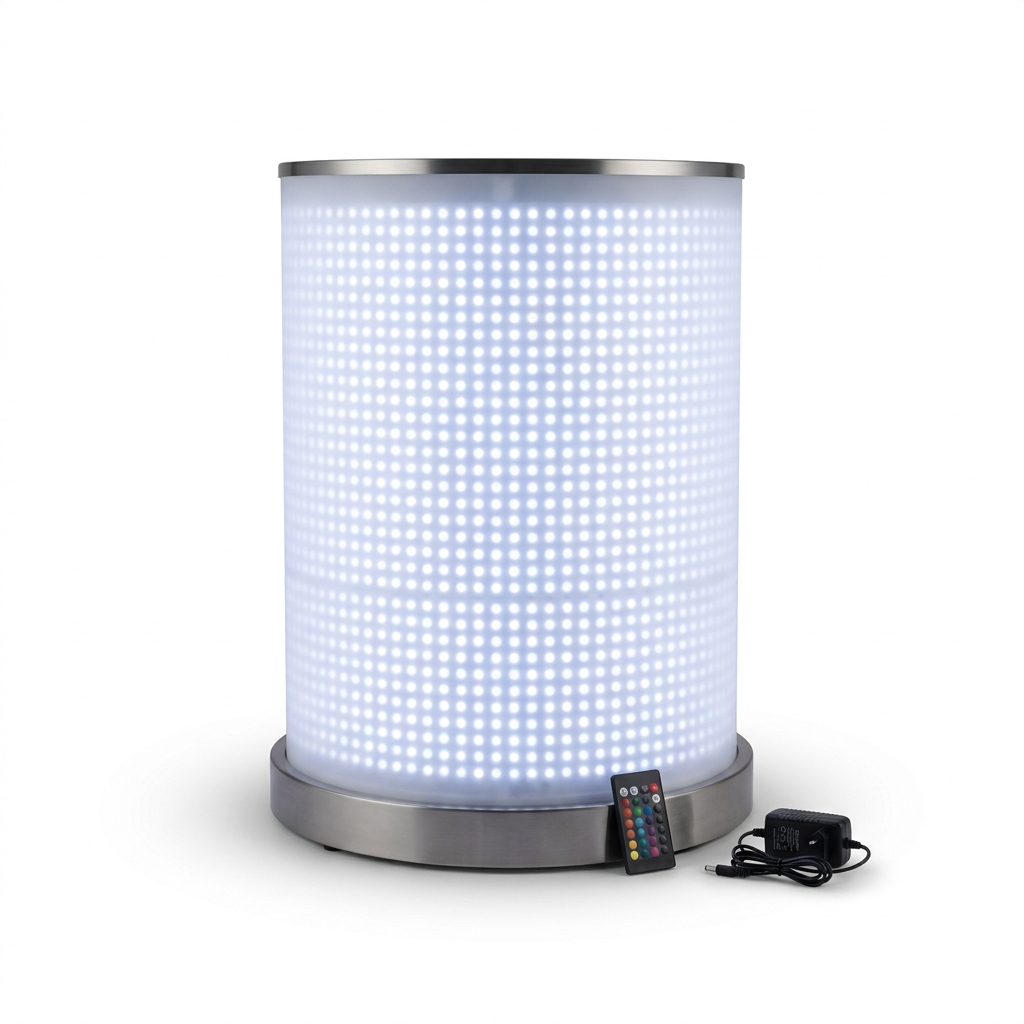 EXPOTEN KL-03940 светодиодная лампа цилиндрическая, 360 RGB светодиодов, с пультом