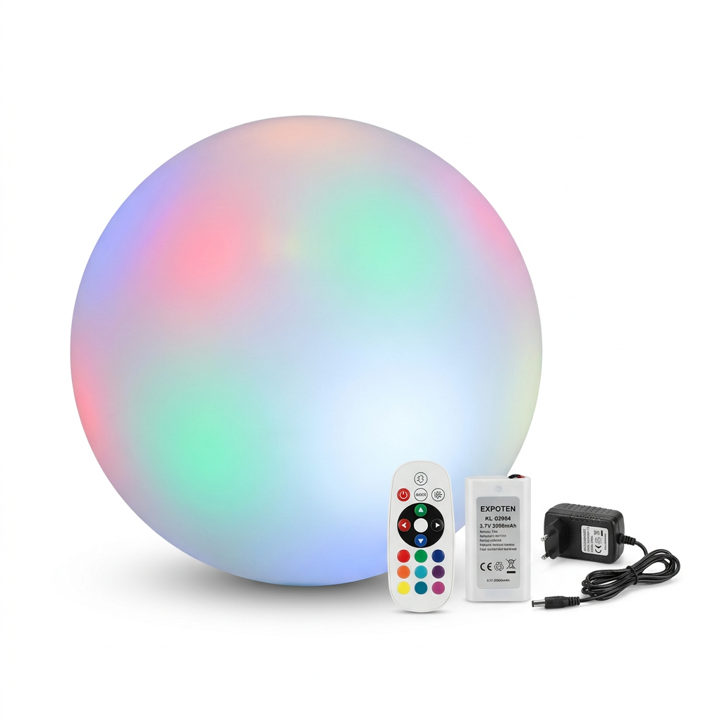EXPOTEN KL-03984 светодиодный шар, RGB 16 цветов, пульт, аккумулятор, зарядка