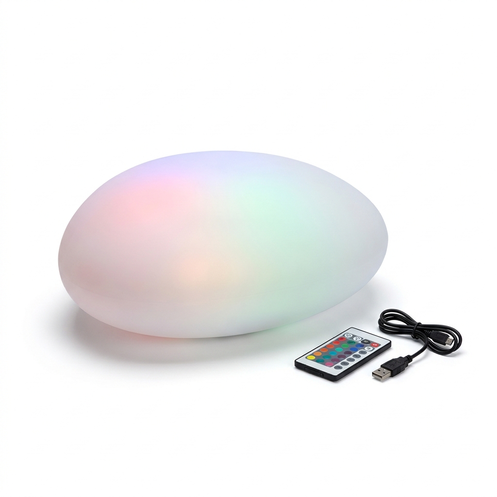 EXPOTEN KL-04000 светодиодный камень, RGB+W, с пультом, с аккумулятором, USB