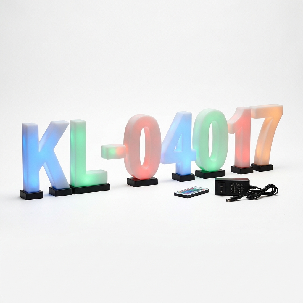 EXPOTEN KL-04017 светодиодные цифры, RGB, с пультом, без аккумулятора, с основанием
