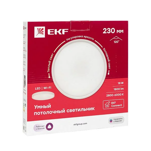 EKF Умный потолочный светильник 230 мм 18 W EKF Connect — 10.00Вт IP20